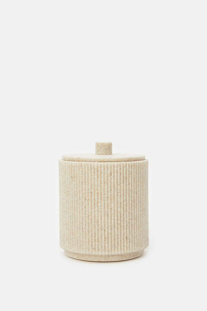 Redtag-Beige-Ribbed-Cotton-Jar-Category:Bathroom-Accessories,-Colour:Beige,-Deals:New-In,-Filter:Home-Bathroom,-H1:HMW,-H2:BAC,-H3:BCE,-H4:BAE,-HMW-BAC-Bath-Accessories,-HMWBACBCEBAE,-New-In-HMW-BAC,-Non-Sale,-ProductType:Bathmat-Sets,-Season:W23A,-Section:Homewares,-W23A-Home-Bathroom-