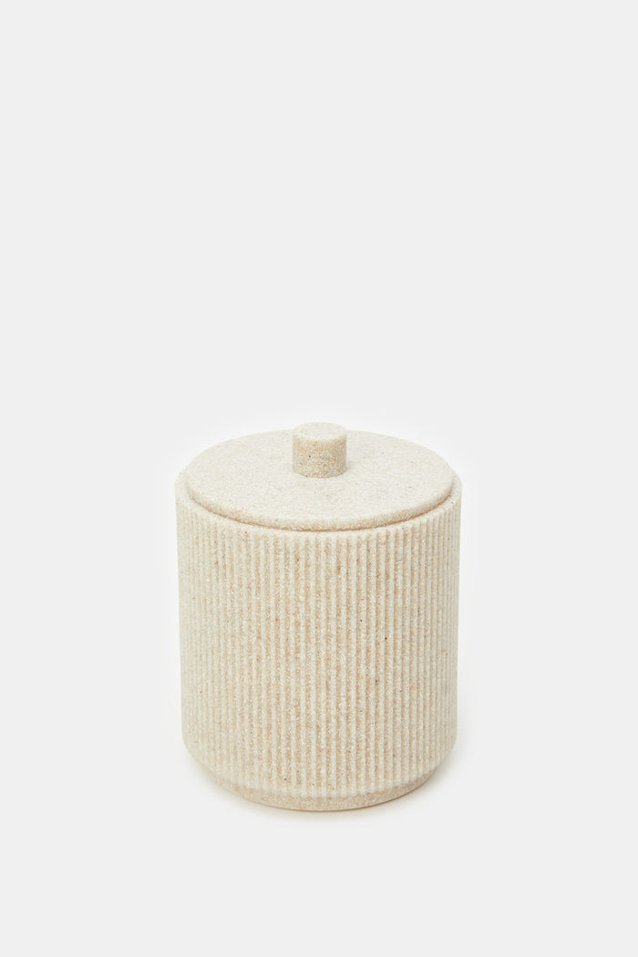 Redtag-Beige-Ribbed-Cotton-Jar-Category:Bathroom-Accessories,-Colour:Beige,-Deals:New-In,-Filter:Home-Bathroom,-H1:HMW,-H2:BAC,-H3:BCE,-H4:BAE,-HMW-BAC-Bath-Accessories,-HMWBACBCEBAE,-New-In-HMW-BAC,-Non-Sale,-ProductType:Bathmat-Sets,-Season:W23A,-Section:Homewares,-W23A-Home-Bathroom-