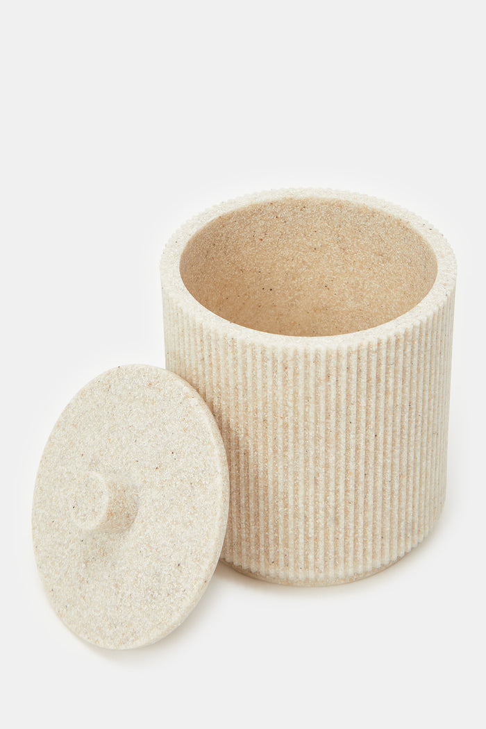 Redtag-Beige-Ribbed-Cotton-Jar-Category:Bathroom-Accessories,-Colour:Beige,-Deals:New-In,-Filter:Home-Bathroom,-H1:HMW,-H2:BAC,-H3:BCE,-H4:BAE,-HMW-BAC-Bath-Accessories,-HMWBACBCEBAE,-New-In-HMW-BAC,-Non-Sale,-ProductType:Bathmat-Sets,-Season:W23A,-Section:Homewares,-W23A-Home-Bathroom-