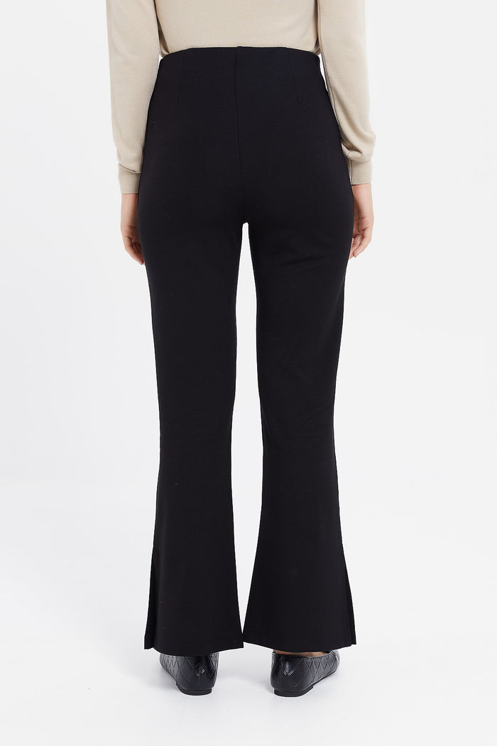 Redtag-Black-Fit-And-Flare-Textured-Trouser-Category:Trousers,-Colour:Black,-Deals:New-In,-Filter:Women's-Clothing,-H1:LWR,-H2:LAD,-H3:TRS,-H4:CTR,-LWRLADTRSCTR,-New-In-Women,-Non-Sale,-ProductType:Trousers,-Season:W23B,-Section:Women,-W23B,-Women-Trousers-Women's-