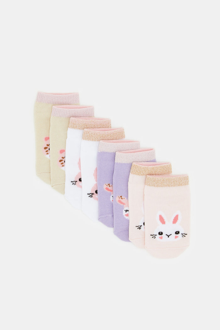 Redtag-Assorted-Colours-Pk-Of-4-Ankle-Length-Bunny-Socks-365,-Category:Socks,-Colour:Assorted,-Deals:New-In,-Filter:Infant-Girls-(3-to-24-Mths),-H1:KWR,-H2:ING,-H3:HOS,-H4:SKS,-ING-Socks,-KWRINGHOSSKS,-New-In-ING,-Non-Sale,-ProductType:Ankle-Socks,-Season:365365,-Section:Girls-(0-to-14Yrs)-Infant-Girls-3 to 24 Months