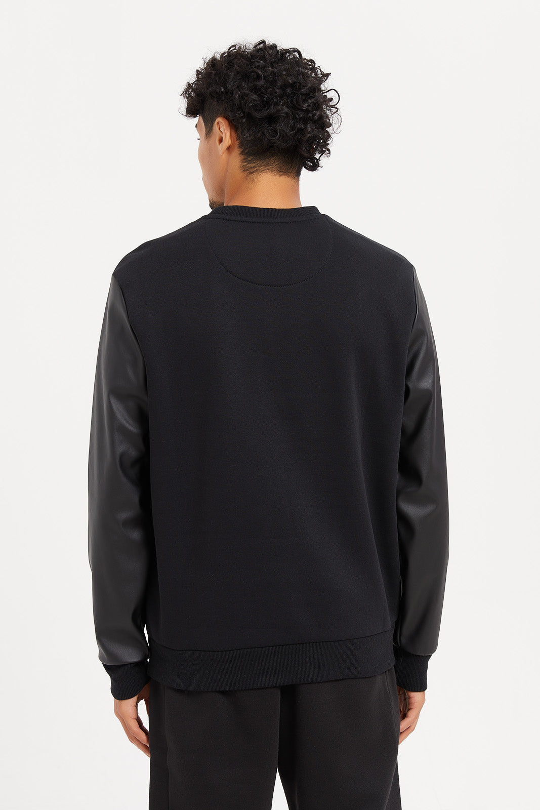 Sweatshirt with hotsell leather sleeves