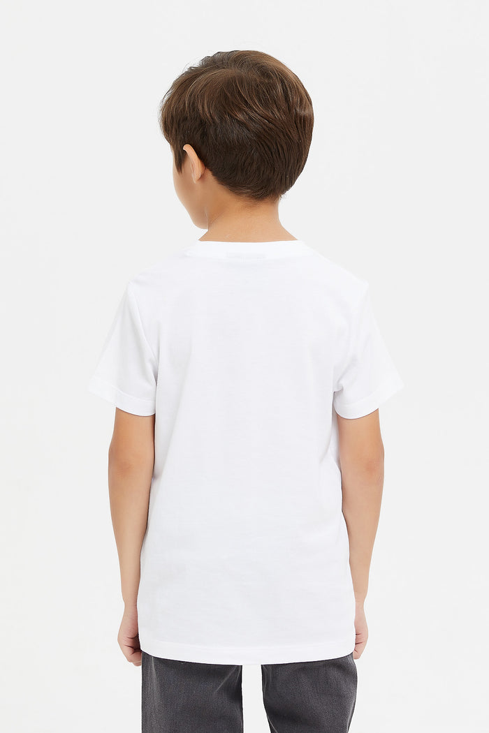 Redtag-White-Super-Mario-Short-Sleeve-T-Shirt-BOY-T-Shirts,-Category:T-Shirts,-Colour:White,-Deals:New-In,-Filter:Boys-(2-to-8-Yrs),-H1:KWR,-H2:BOY,-H3:TSH,-H4:TSH,-KWRBOYTSHTSH,-New-In-BOY,-Non-Sale,-ProductType:Printed-T-Shirt,-Season:W23B,-Section:Boys-(0-to-14Yrs),-W23B-Boys-2 to 8 Years