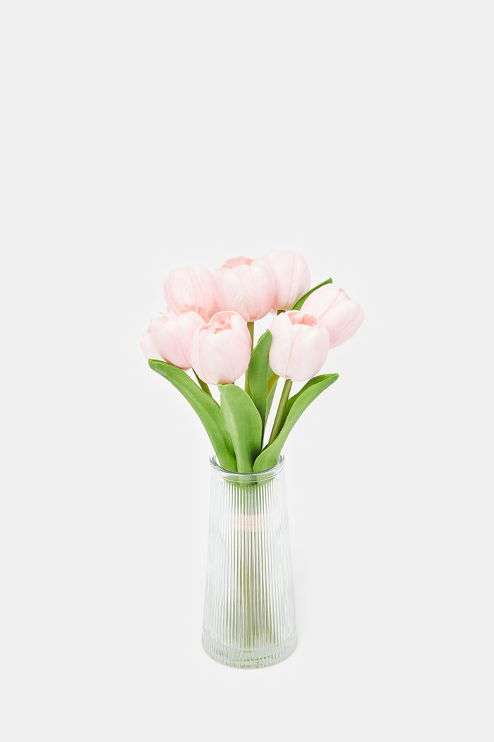 Redtag-Pink-Artificial-Flower-With-Glass-Pot-Category:Plants-&-Flowers,-Colour:Pink,-Deals:New-In,-Filter:Home-Decor,-H1:HMW,-H2:HOM,-H3:DEA,-H4:VSS,-HMW-HOM-Decorative-Accessories,-HMWHOMDEAVSS,-New-In-HMW-HOM,-Non-Sale,-ProductType:Bathmat-Sets,-Season:W23B,-Section:Homewares,-W23B-Home-Decor-