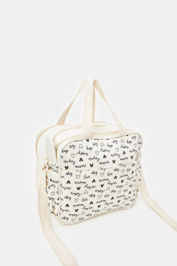 Redtag-Cream-Mickey-Diaper-Bag-ACCNBNFECBAG,-Category:Bags,-CHR,-Colour:Assorted,-Deals:New-In,-Filter:Newborn-Accessories,-H1:ACC,-H2:NBN,-H3:FEC,-H4:BAG,-Men-Pouches,-New-In,-New-In-NBN-ACC,-Non-Sale,-ProductType:Baby-Diaper-Bags,-Season:W23B,-Section:Boys-(0-to-14Yrs),-W23B-New-Born-Baby-