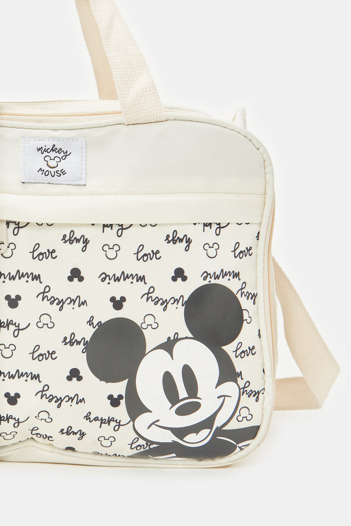 Redtag-Cream-Mickey-Diaper-Bag-ACCNBNFECBAG,-Category:Bags,-CHR,-Colour:Assorted,-Deals:New-In,-Filter:Newborn-Accessories,-H1:ACC,-H2:NBN,-H3:FEC,-H4:BAG,-Men-Pouches,-New-In,-New-In-NBN-ACC,-Non-Sale,-ProductType:Baby-Diaper-Bags,-Season:W23B,-Section:Boys-(0-to-14Yrs),-W23B-New-Born-Baby-