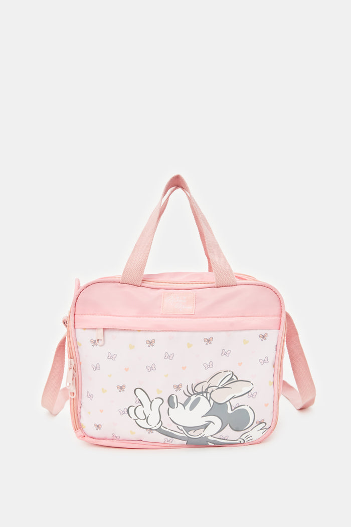 Redtag-Pink-Minnie-Diaper-Bag-ACCNBNFECBAG,-Category:Bags,-CHR,-Colour:Pink,-Deals:New-In,-Filter:Newborn-Accessories,-H1:ACC,-H2:NBN,-H3:FEC,-H4:BAG,-Men-Pouches,-New-In,-New-In-NBN-ACC,-Non-Sale,-ProductType:Baby-Diaper-Bags,-Season:W23B,-Section:Boys-(0-to-14Yrs),-W23B-New-Born-Baby-