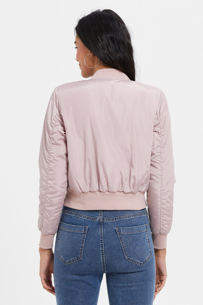 Redtag-Pink-Bomber-Jacket-Category:Jackets,-Colour:Pale-Pink,-Deals:New-In,-EHW,-Filter:Women's-Clothing,-H1:LWR,-H2:LAD,-H3:CSJ,-H4:CSJ,-LWRLADCSJCSJ,-New-In-Women,-Non-Sale,-ProductType:Bomber-Jackets,-Season:W23B,-Section:Women,-W23B,-Women-Jackets-Women's-