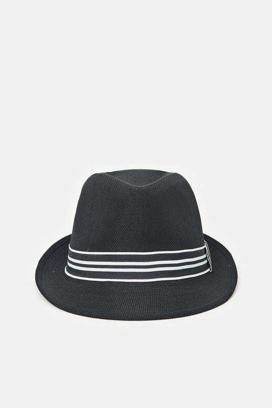 قبعة فيدورا باللون الأسود للرجال 