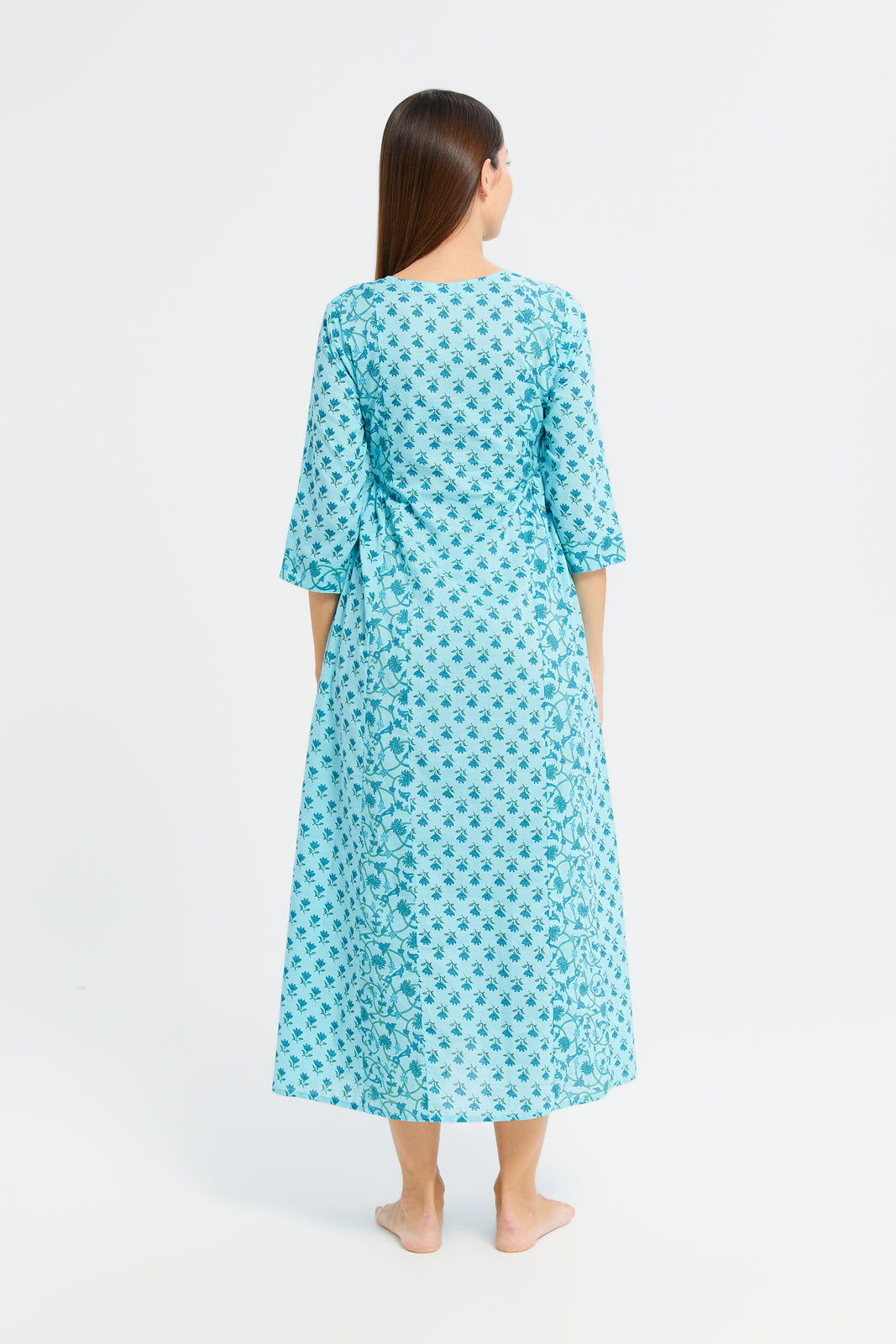 Buy Women Teal Lurex Nightgown 127906281 in Saudi Arabia | REDTAG