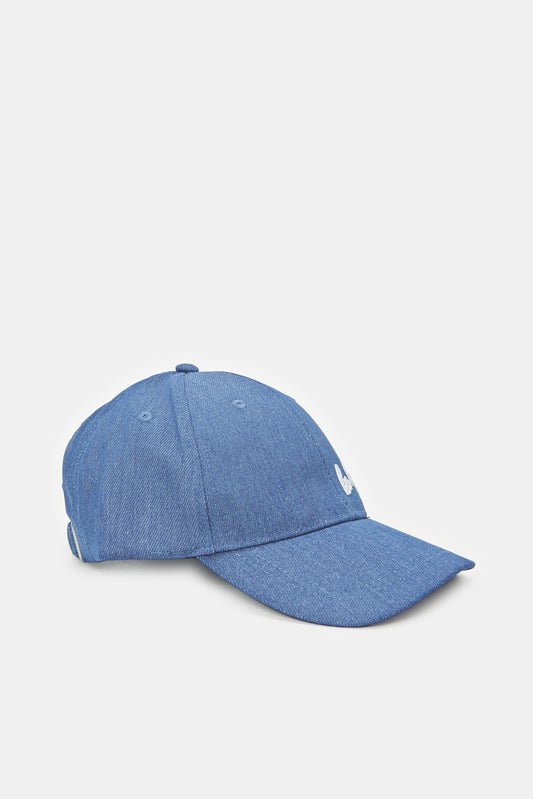 قبعة دنيم مطرز باللون الأزرق للبنات 