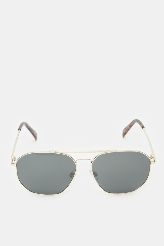 Men Grey Hexagonal Sunglasses