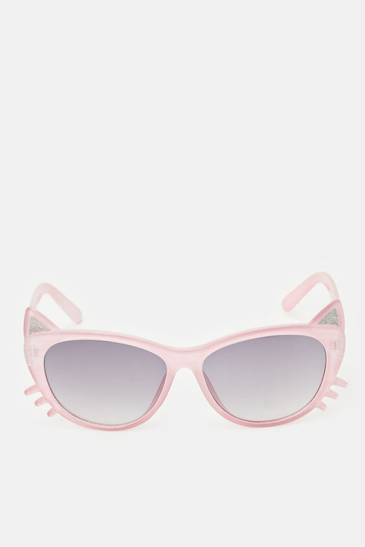نظارات شمسية بعين القطة باللون الوردي للبنات
