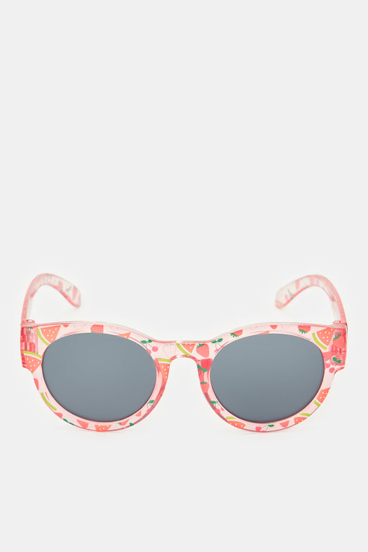 نظارات شمسية دائرية باللون الوردي للبنات