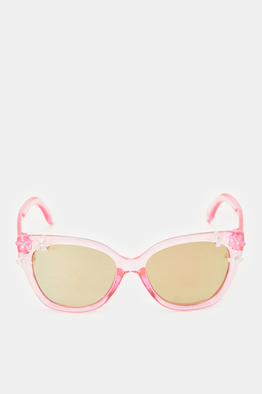 نظارات شمسية وايفارير باللون الوردي للبنات