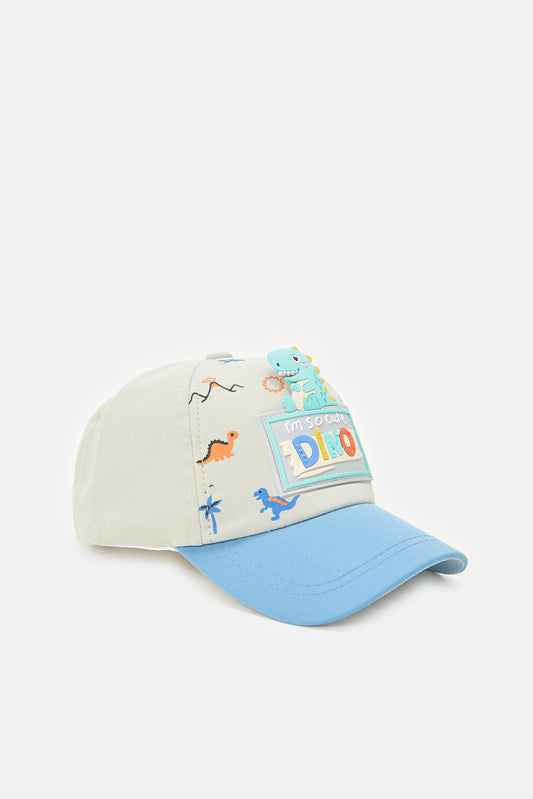 قبعة مطبوعة باللون الأبيض للأولاد