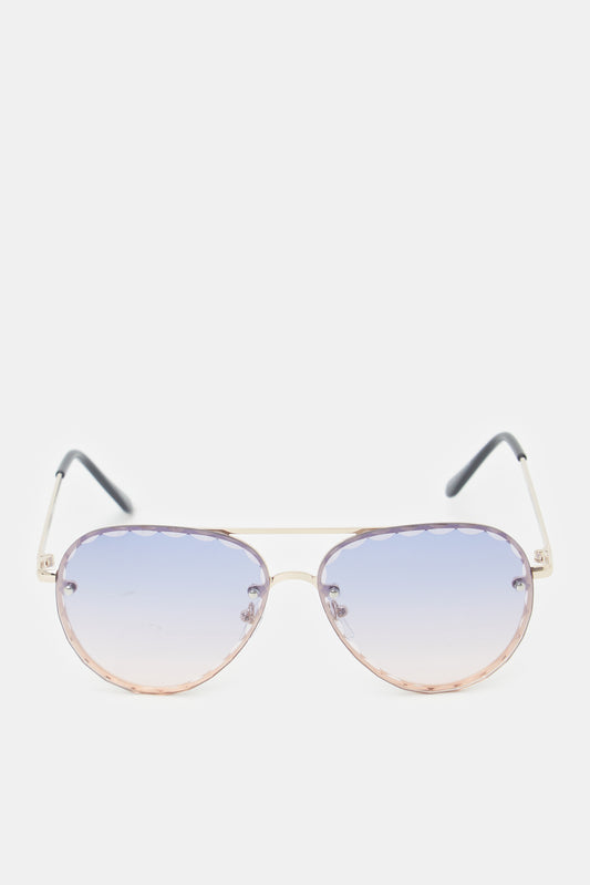 Women Gold Aviator Sunglasses