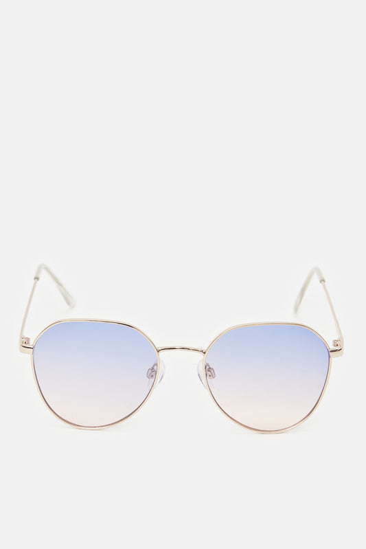 Women Gold Aviator Sunglasses