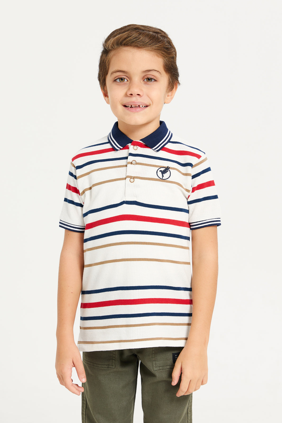 اشترِ Junior Boys White Yarn Dyed Polo 129497193 من السعودية | ردتاغ