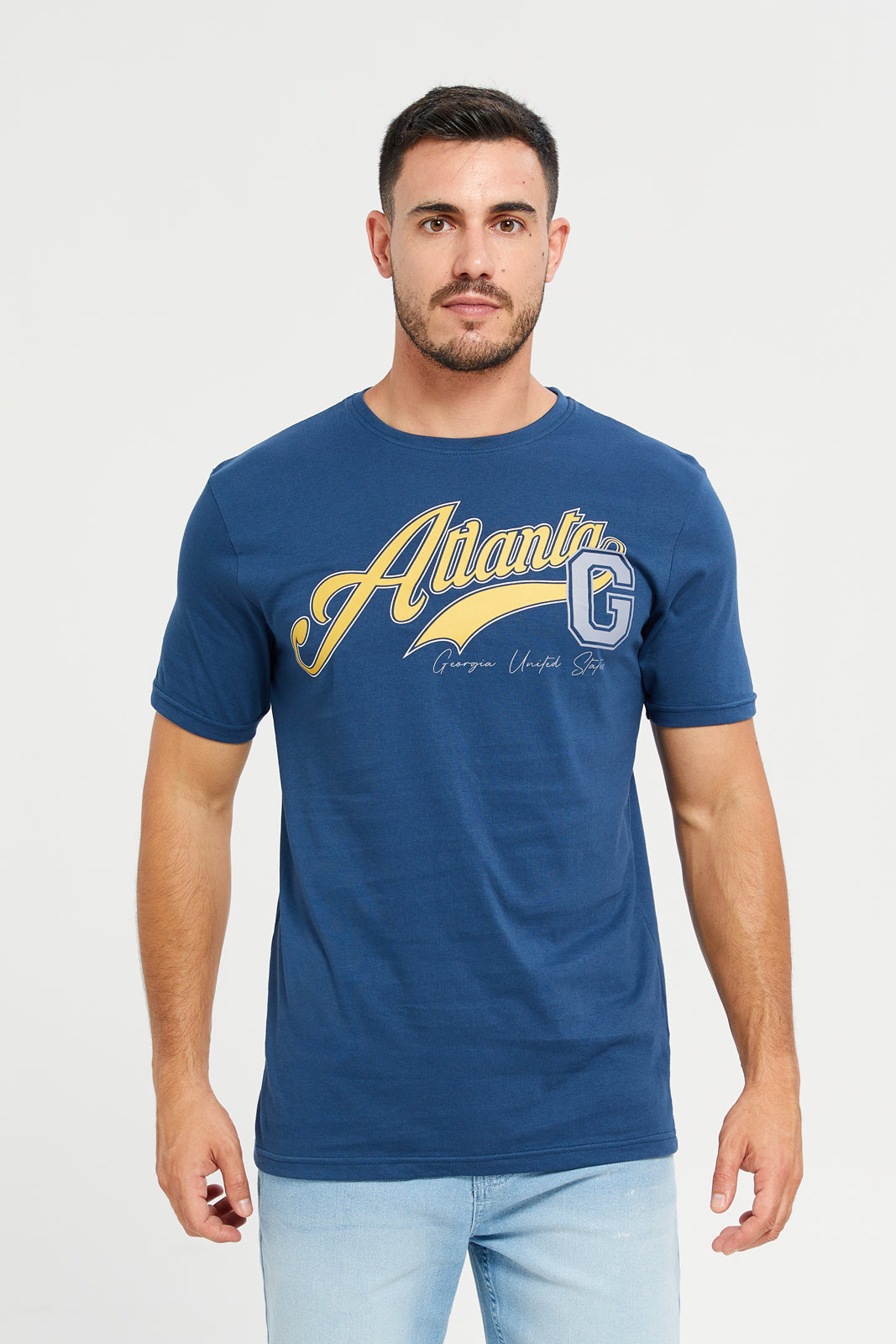 Buy Blue Graphic T-Shirt 129556131 in Saudi Arabia | REDTAG