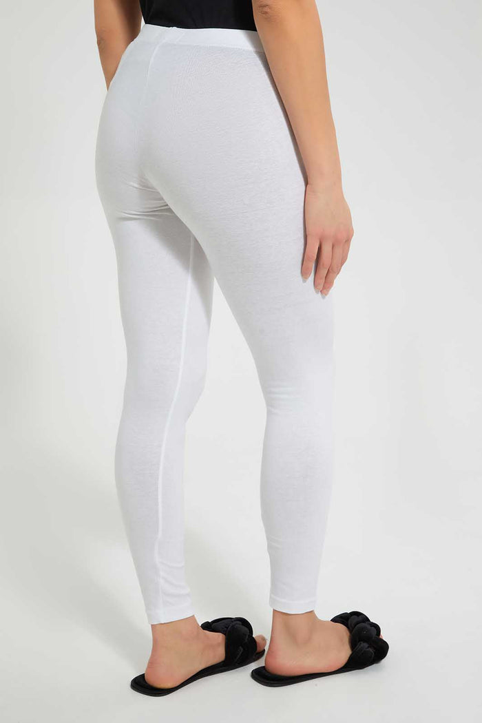 Ladies white leggins hotsell