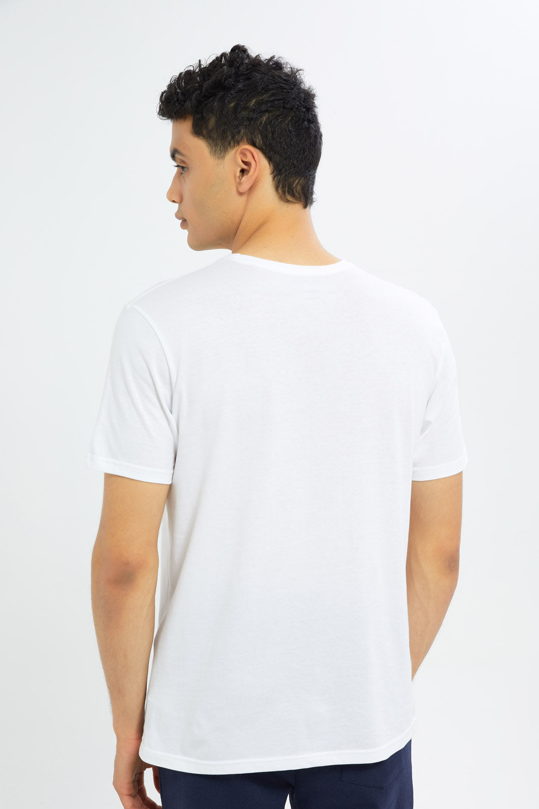 Buy Men White Round Neck Basic T-Shirt for Men 107136952 in Saudi ...
