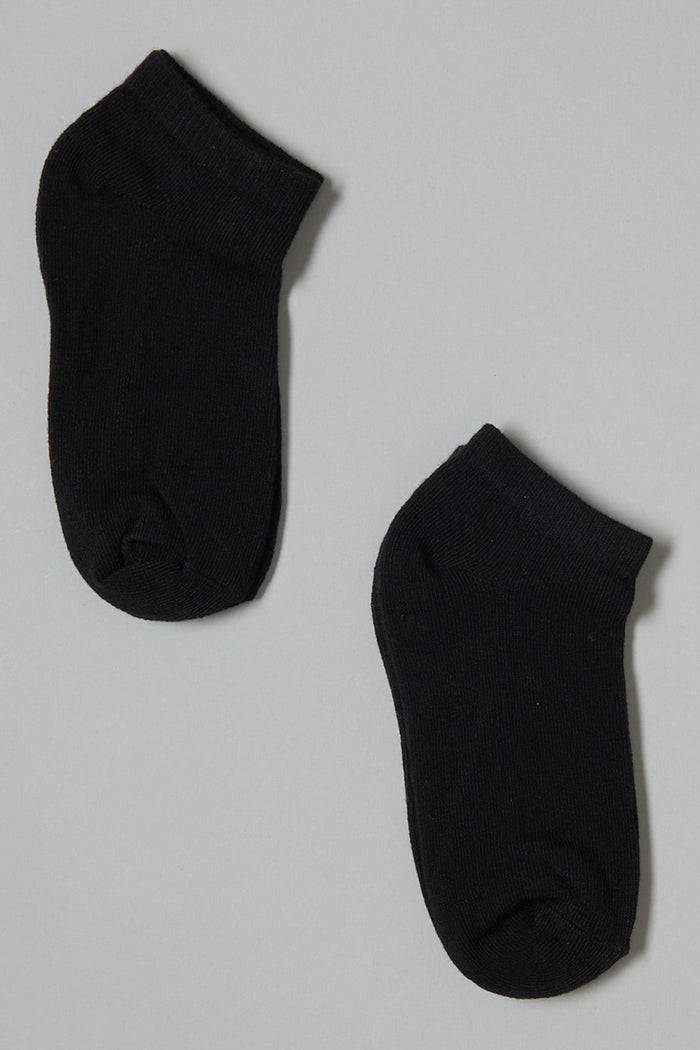 Black Plain Ankle Socks (2-Pack) - REDTAG