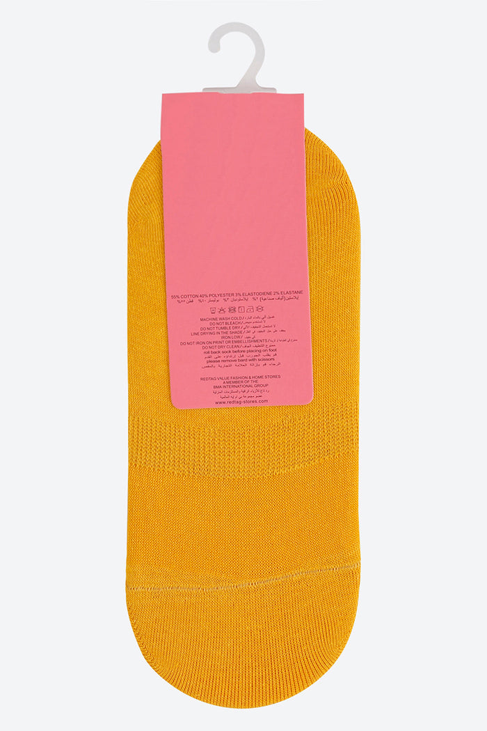 Mustard Plain Invisible Socks - REDTAG