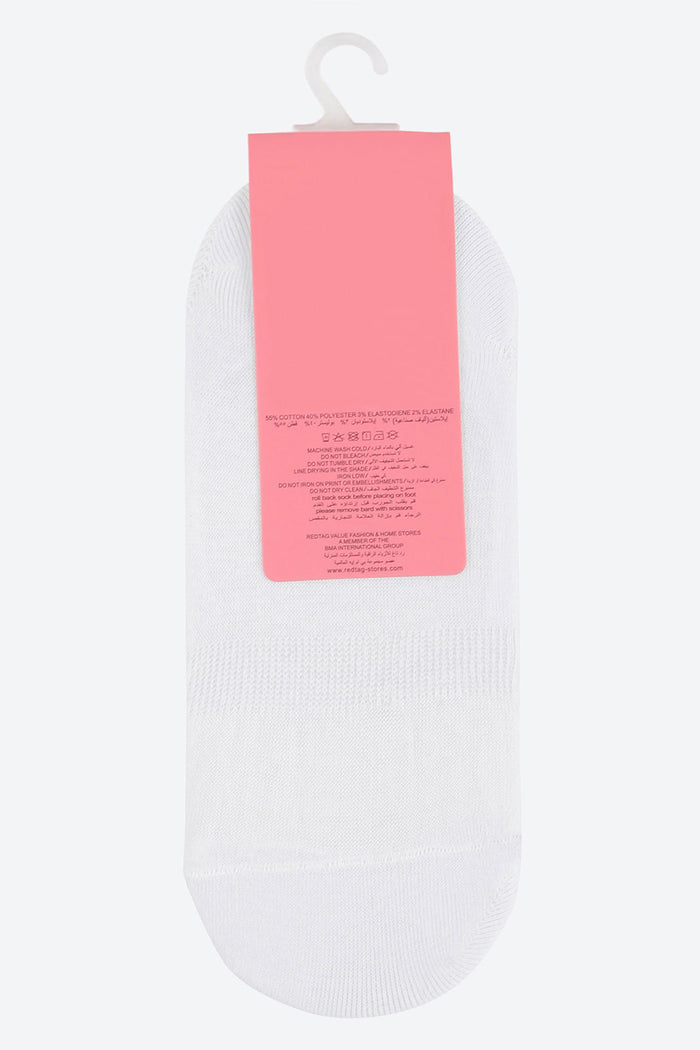 White Plain Invisible Socks - REDTAG