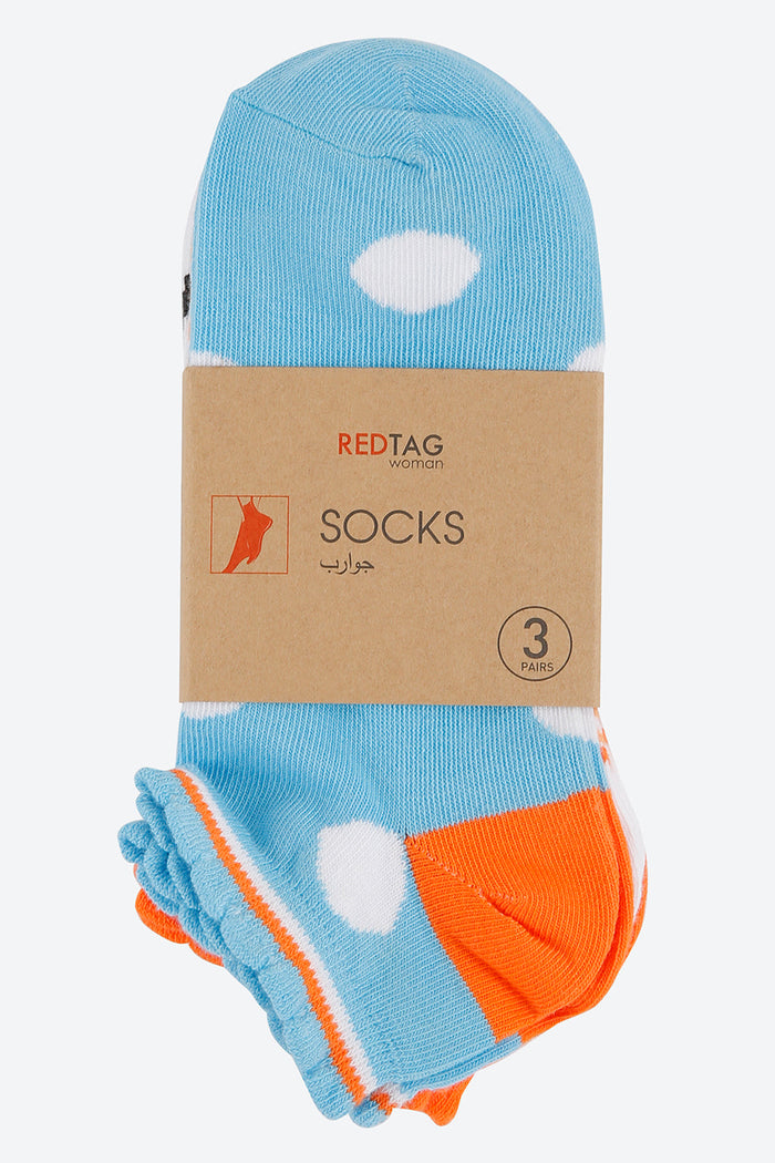 Assorted Printed Ankle Socks (Pack Of 3) - REDTAG