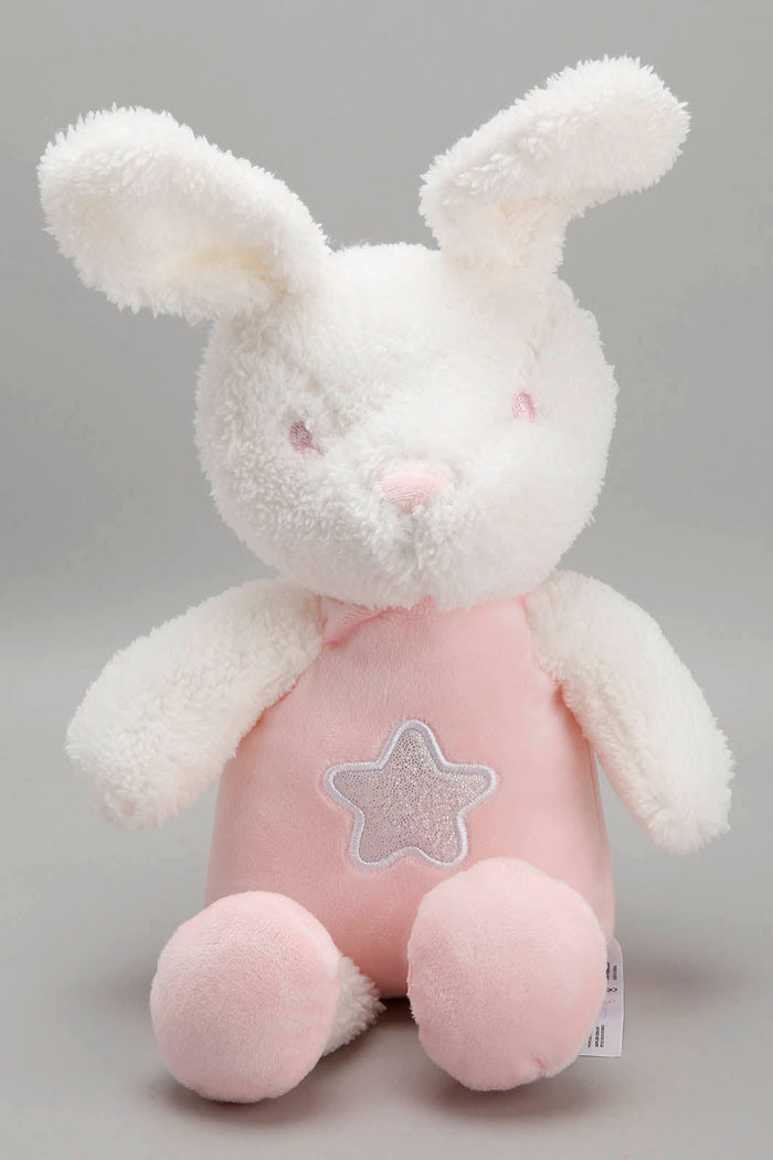 White/Pink Baby Blanket With Toy Rabbit - REDTAG