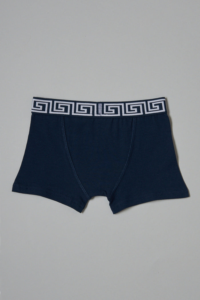 Navy Blue Plain Trunks (3-Pack) - REDTAG