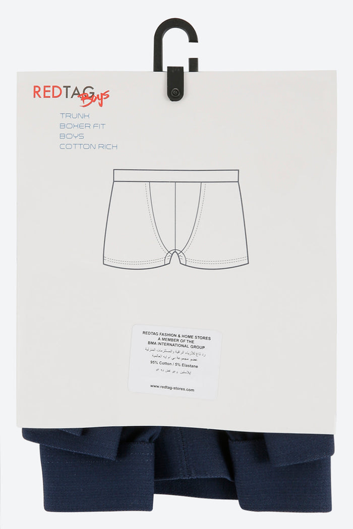 Navy Blue Plain Trunks (3-Pack) - REDTAG