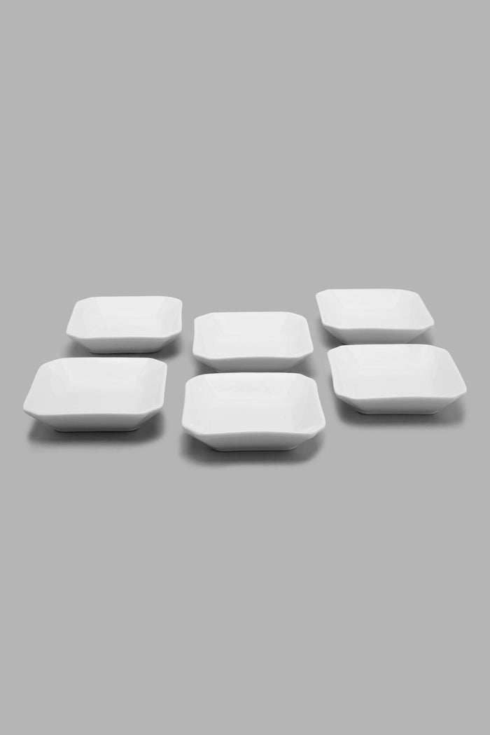Redtag-White-Square-Plate-Set-(6-Piece)-365,-Colour:White,-Filter:Home-Dining,-HMW-DIN-Serving-Dish,-New-In,-New-In-HMW-DIN,-Non-Sale,-Section:Homewares-Home-Dining-