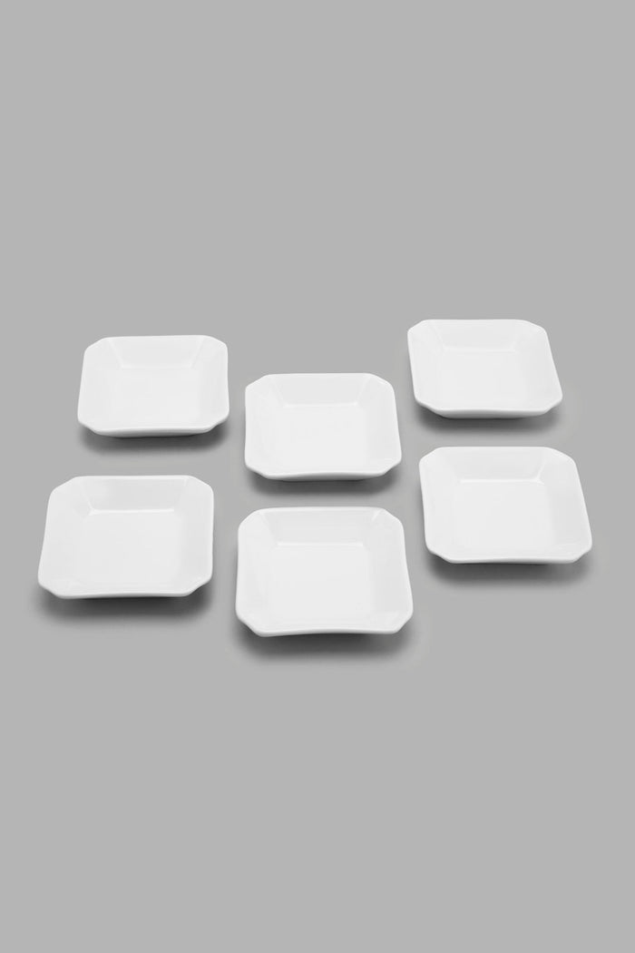 Redtag-White-Square-Plate-Set-(6-Piece)-365,-Colour:White,-Filter:Home-Dining,-HMW-DIN-Serving-Dish,-New-In,-New-In-HMW-DIN,-Non-Sale,-Section:Homewares-Home-Dining-