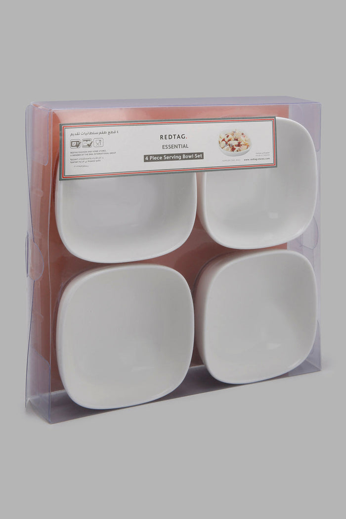 Redtag-White-Serving-Bowl-Set-(4-Piece)-365,-Colour:White,-Filter:Home-Dining,-HMW-DIN-Serving-Dish,-New-In,-New-In-HMW-DIN,-Non-Sale,-Section:Homewares-Home-Dining-