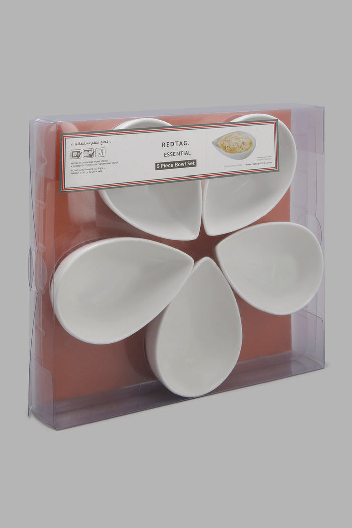 Redtag-White-Bowl-Set-(5-Piece)-365,-Colour:White,-Filter:Home-Dining,-HMW-DIN-Serving-Dish,-New-In,-New-In-HMW-DIN,-Non-Sale,-Section:Homewares-Home-Dining-