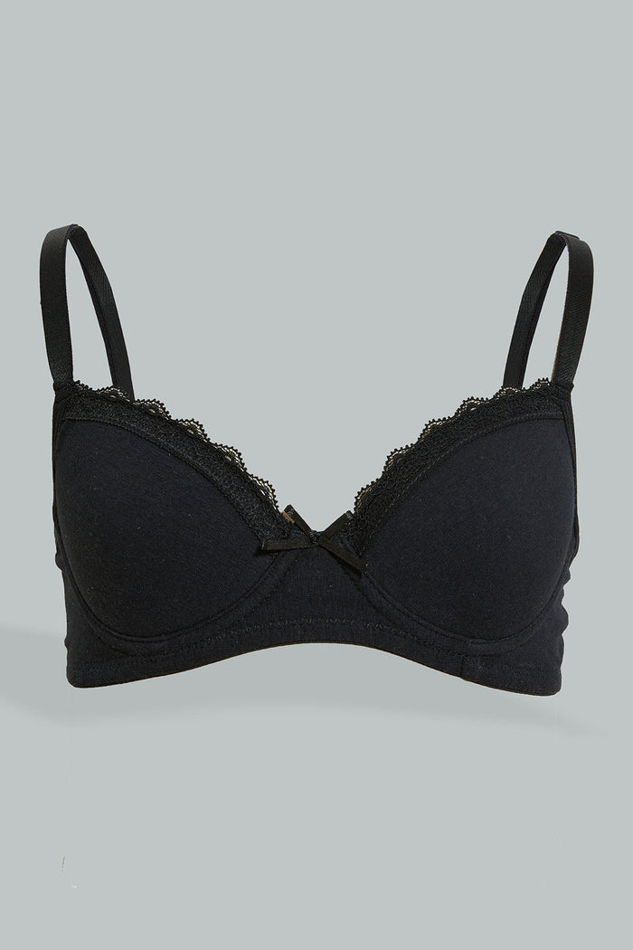 Redtag-Black/Black-Padded-Bra-(2Pack)-365,-Colour:Black,-Filter:Senior-Girls-(9-to-14-Yrs),-GSR-Bras,-New-In,-New-In-GSR,-Non-Sale,-Section:Kidswear-Senior-Girls-9 to 14 Years