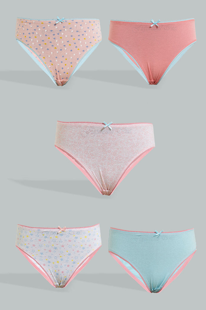 Redtag-Assorted-Bikini-Brief-Packs-(Pack-of-5)-365,-Colour:Assorted,-Filter:Senior-Girls-(9-to-14-Yrs),-GSR-Briefs,-New-In,-New-In-GSR,-Non-Sale,-Section:Kidswear-Senior-Girls-9 to 14 Years