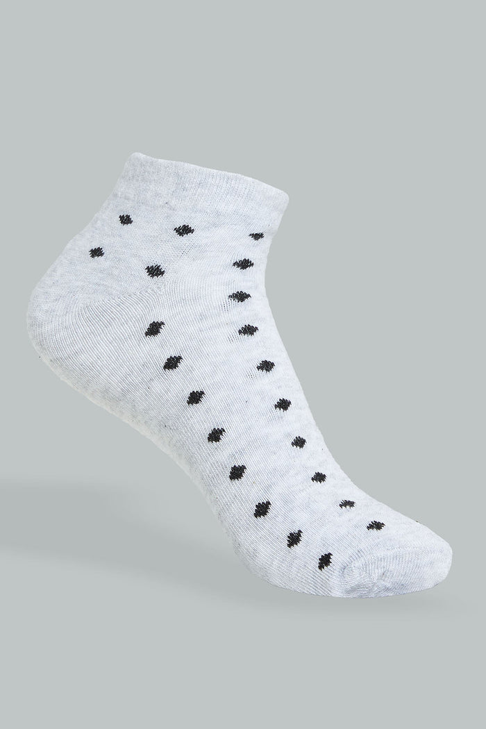 Redtag-Grey/White/Pink-Yarn-Dyed-Polka-Ankle-Socks-(3-Pack)-365,-Colour:Assorted,-Filter:Women's-Clothing,-New-In,-New-In-Women,-Non-Sale,-Section:Women,-Women-Socks-Women's-