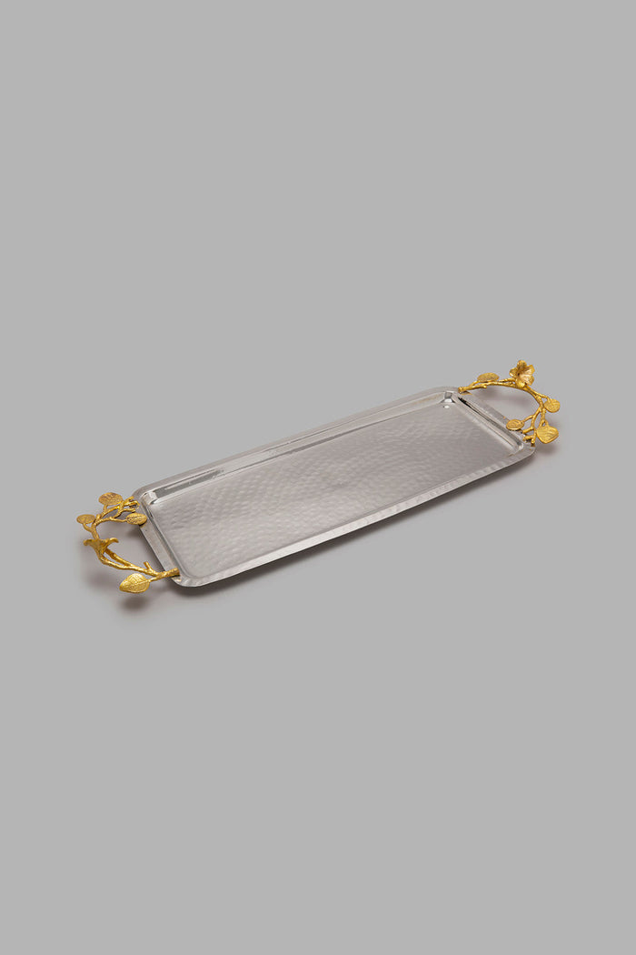 Redtag-Silver-Hammered-Rectangle-Tray-Trays-Home-Dining-