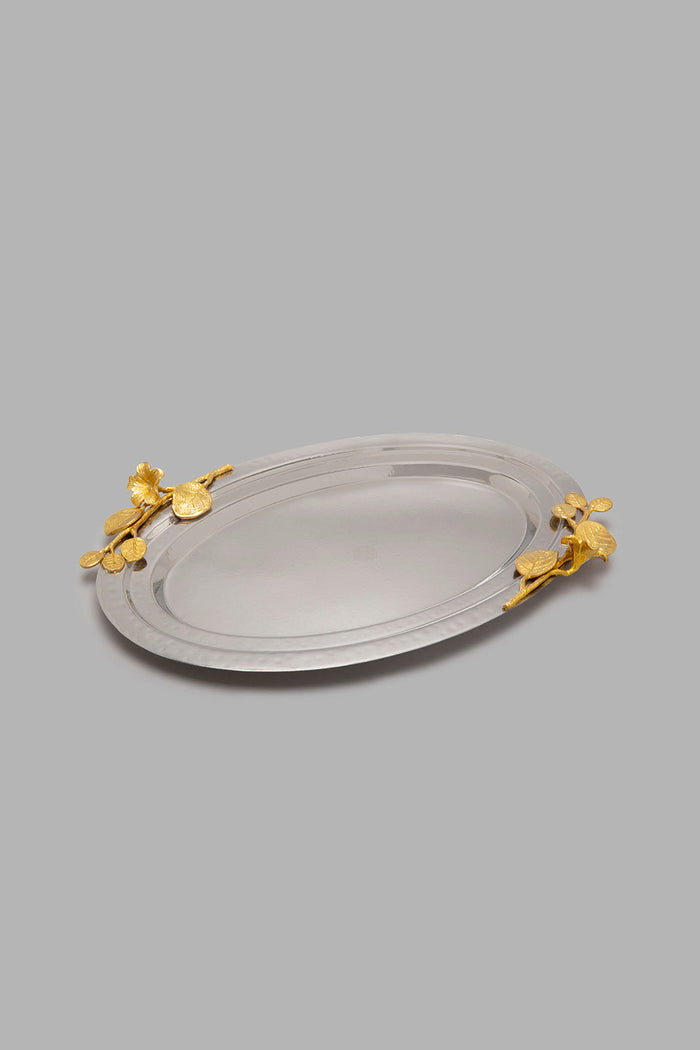 Redtag-Silver-Hammered-Oval-Tray-Trays-Home-Dining-