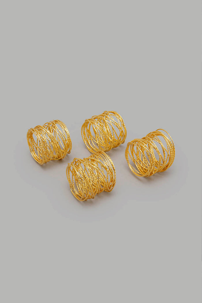 Redtag-Gold-Napkin-Ring-(4-Piece)-Napkin-Rings-Home-Dining-