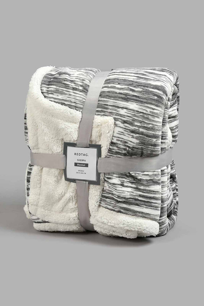 Redtag-Grey-Reversible-Textured-Blanket-(Double-Size)-Blankets-Home-Bedroom-
