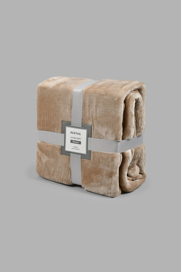 Redtag-Beige-Ultra-Soft-Blanket-(Double-Size)-Blankets-Home-Bedroom-