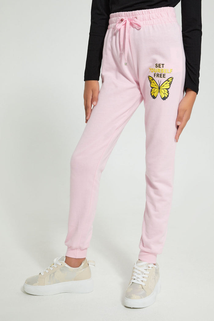Redtag-Lt-Pink-Basic-Track-Pant-Joggers-Senior-Girls-9 to 14 Years