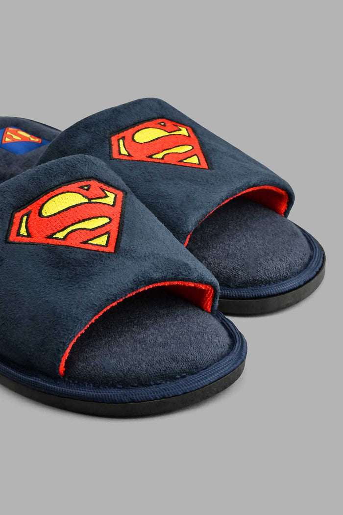 Redtag-Navy-Superman-Character-Slipper-Colour:Navy,-Filter:Men's-Footwear,-Men-Slippers,-New-In,-New-In-Men-FOO,-Non-Sale,-S22A,-Section:Men-Men's-