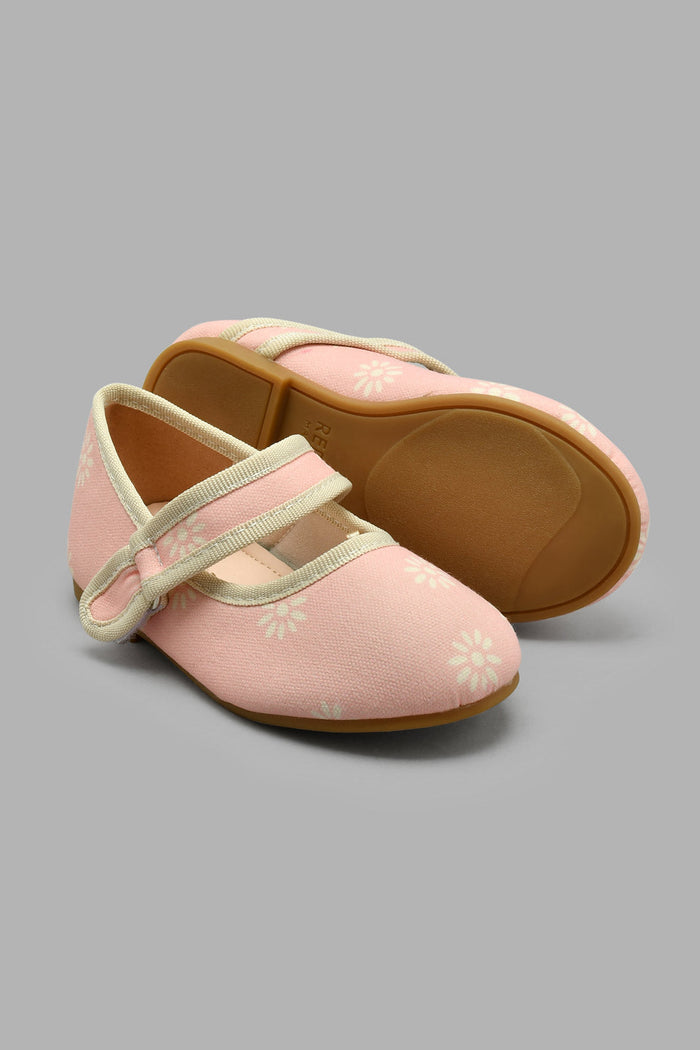 Redtag-Pink-Floral-Trim-Ballerina-Ballerinas-Infant-Girls-1 to 3 Years