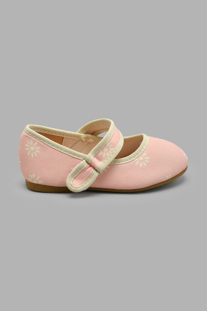 Redtag-Pink-Floral-Trim-Ballerina-Ballerinas-Infant-Girls-1 to 3 Years