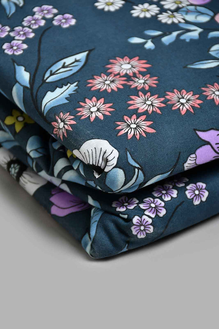 Redtag-Blue-Floral-Print-Print-Reversible-3-Piece-Duvet-Cover-Set-(Double-Size)-Duvet-Covers-Home-Bedroom-